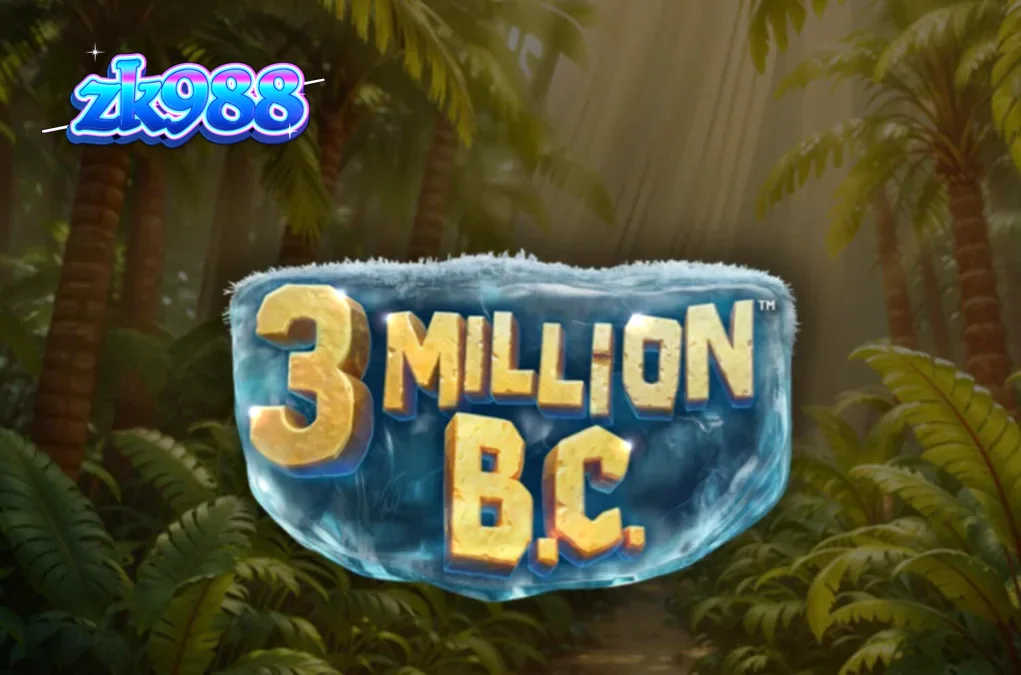 Tampilan visual slot 3 Million B.C. dengan tema prasejarah dan roda jackpot.